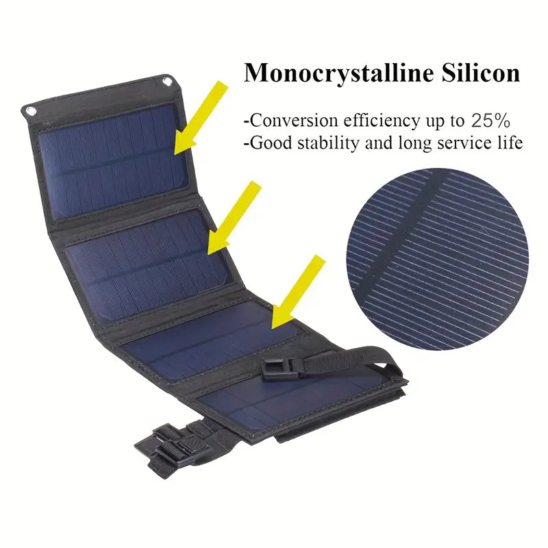 Waterproof 20W Solar Panels Portable Foldable Dual 5V USB Solar Panel Charger Power Bank For Phone Battery