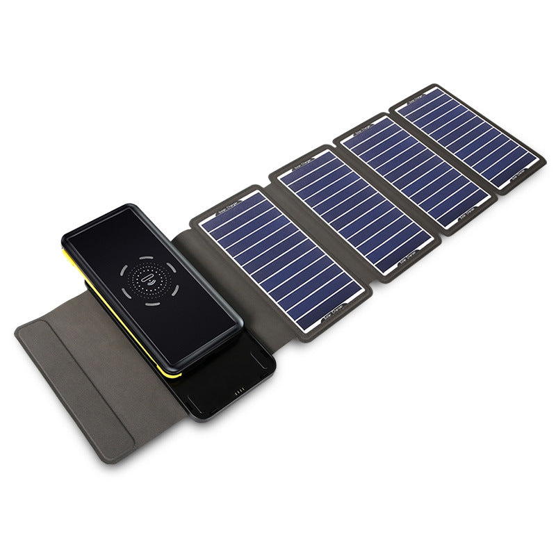 SolarBar   Solar Wireless Charger 10000mah Detachable Charger Built-in 3 in 1 Charging Cable