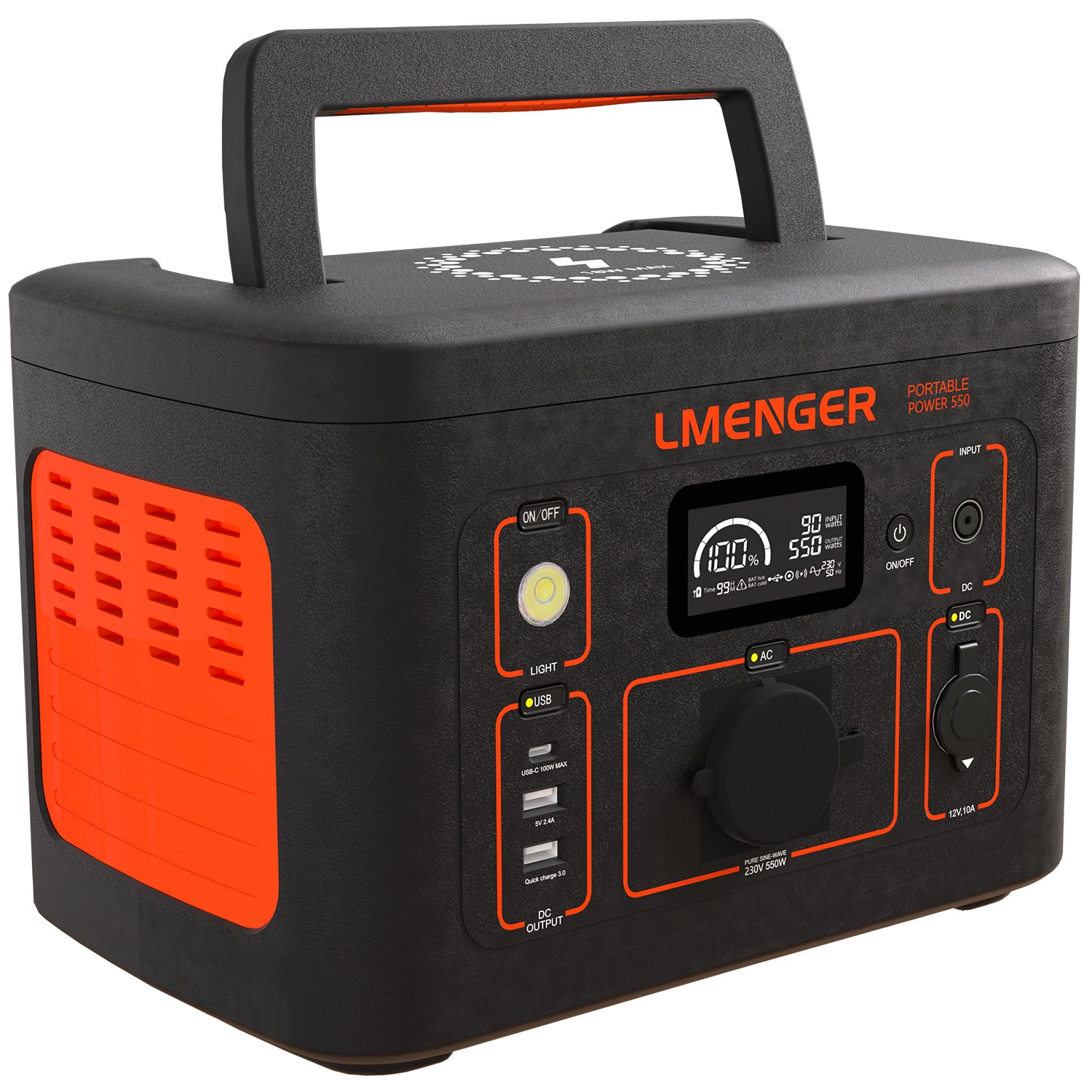 LMENGER K5 Pro 550W Portable Power Station 577Wh Solar Generator Outdoor Backup Lithium Battery